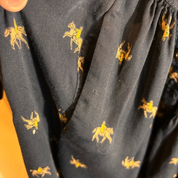 TRISTAN & ISEUT Sz L Vintage Drop  Waist Balloon Sleeves Horse Button Down Dress - Picture 8 of 13